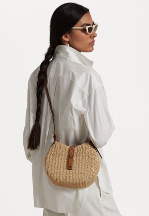 Polo Ralph Lauren POLO ID RAFFIA SMALL SHOULDER BAG - Handbag - natural/cuoio