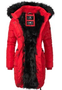 Navahoo Paula - Cappotto invernale - rot mit schwarzem fell