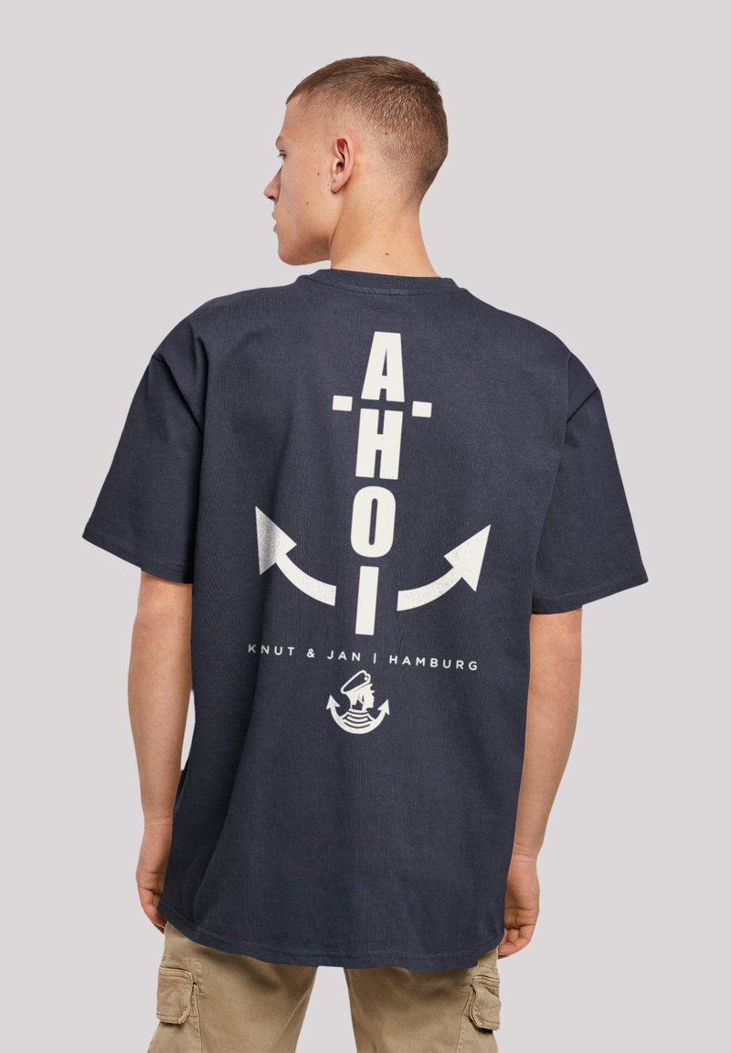 F4NT4STIC OVERSIZED AHOI ANKER KNUT & JAN HAMBURG - T-Shirt print - navy