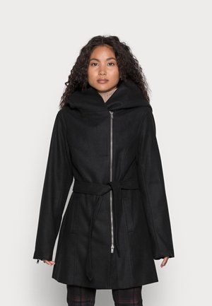 HOODIE COAT WITH ZIP - Short coat - black