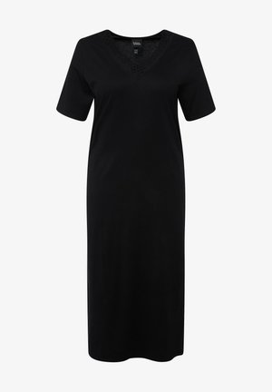 Ulla Popken LOCHSTICKEREI V-AUSSCHNITT HALBARM - Nightie - black