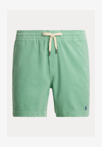 Πράσινα ριγέ μαγιό βερμούδα από υφασμάτινη υφή με κορδόνι στη μέση. Διαθέτει μικρό λογότυπο στη κάτω δεξιά πλευρά.