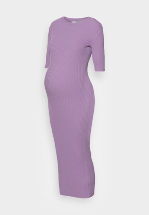 MIDAXI DRESS WITH CREW NECK SLEEVES - Jerseyjurk - lavender