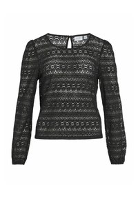 MIT RUNDHALS - Bluse - black