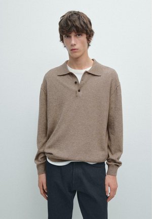 LONG SLEEVE - Piké - mottled brown