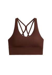 STRAPPY BACK - Light support sports bra - mottled dark brown