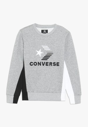 3D EMBRIODERED COLOURBLOCK CREW - Sweatshirt - dark grey heather
