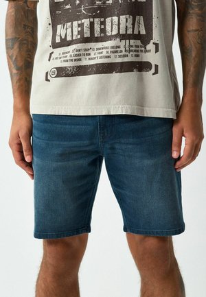 STRETCH - Shorts di jeans - steel blue