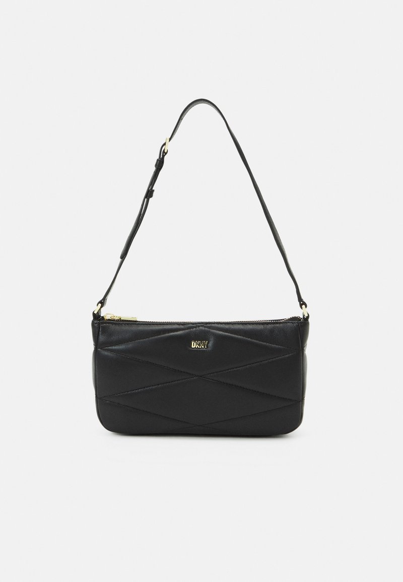 DKNY EVE TOP ZIP DEMI - Sac bandoulière - black/gold