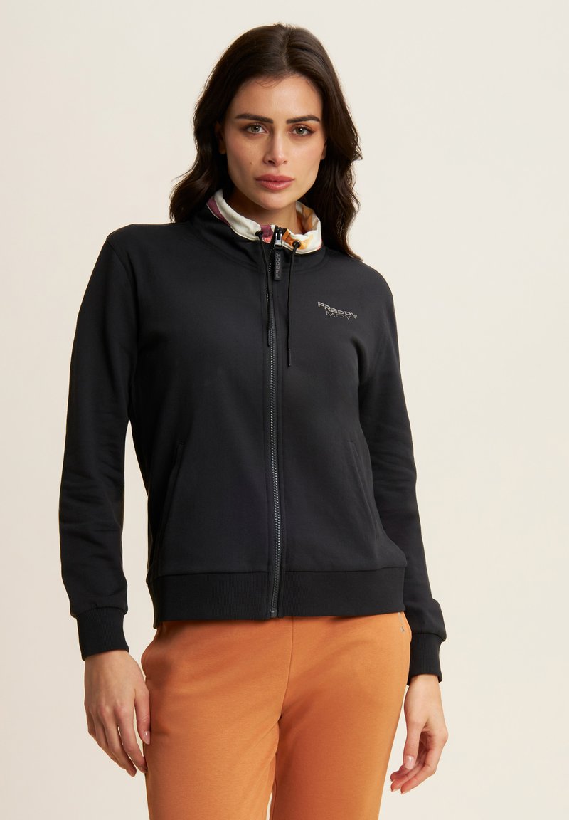 Freddy CON DETTAGLI - Sudadera con cremallera - black zebraanimaliermulticolor