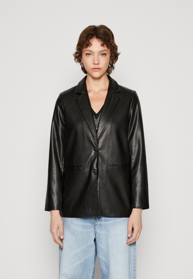 VILA - VINILLE LOOSE - Kunstlederjacke - black, Vergrößern