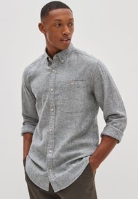 Next LINEN BLEND ROLL SLEEVE SHIRT - Marškiniai - dark blue