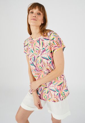 Damart MÉLANGÉ - Camiseta estampada - corail imprimé tropical