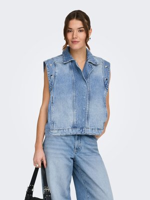 ONLFINLEY - Waistcoat - light medium blue denim
