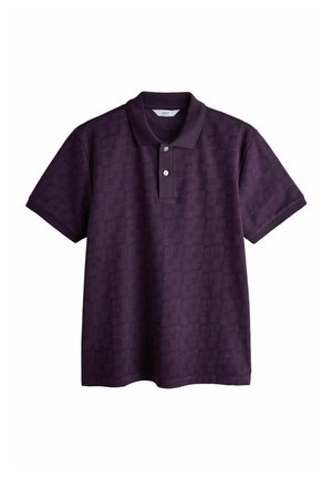 Next BUTTON NECK FIT - N. PREMIUM SMART JAQUARD POLO SHIRT - Polokošeľa - burgundy purple