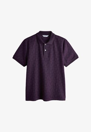 Next, BUTTON NECK FIT - N. PREMIUM SMART JAQUARD POLO SHIRT - Polosärk - burgundy purple