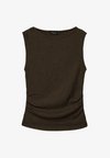 GATHERED TEXTURE T-SHIRT 02728274 - Blouse - mottled dark brown