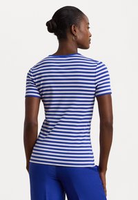 Lauren Ralph Lauren STRIPED STRETCH COTTON CREWNECK TEE - Marškinėliai su spaudiniu - new sapphire/white