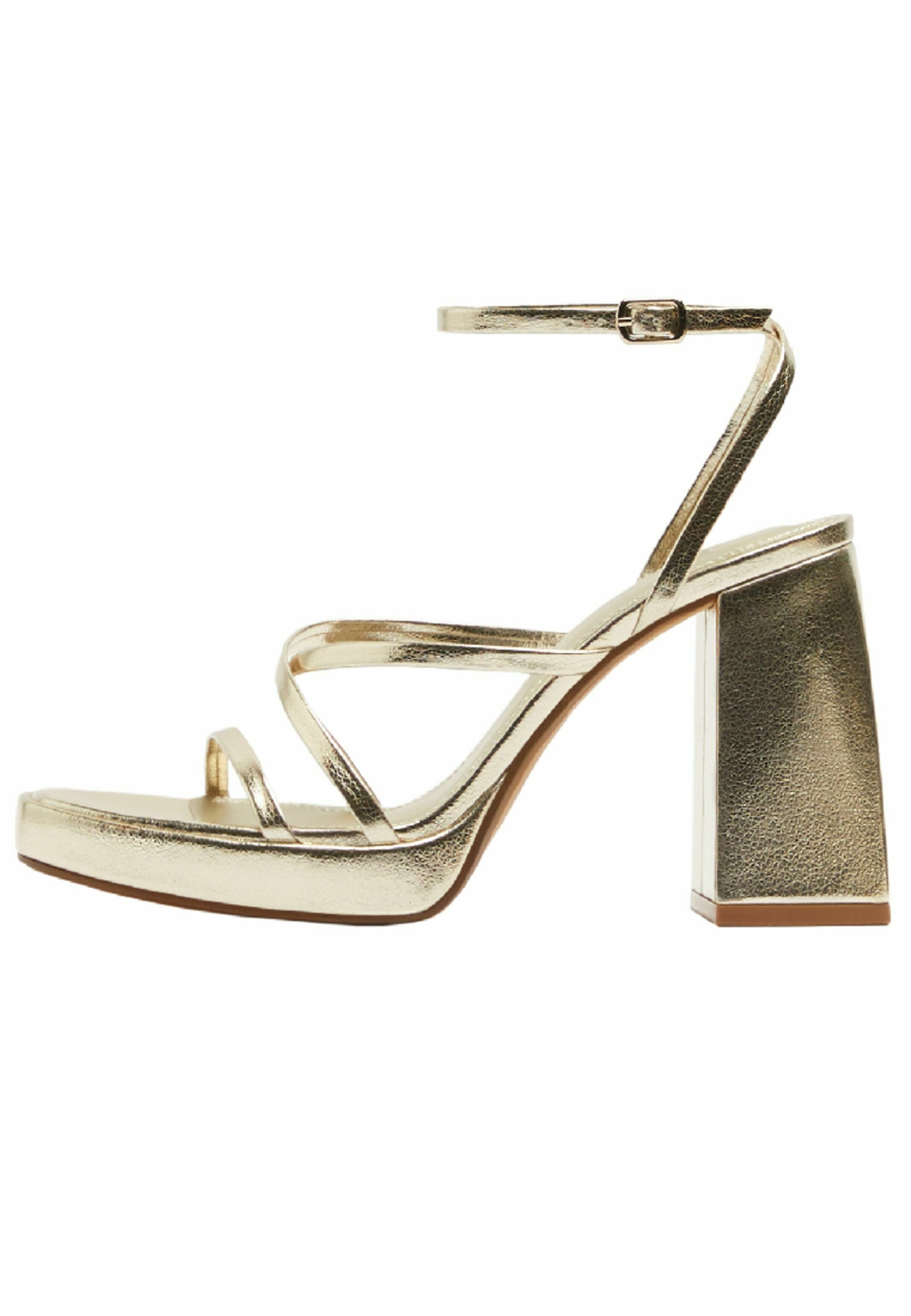 Bershka METALLIC - Sandalen met hoge hak - gold coloured/goudkleurig -  Zalando.nl