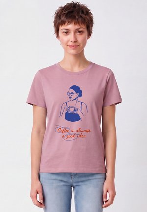 watapparel, COFFEE IS A GOOD IDEA - T-shirt print - lilac dream