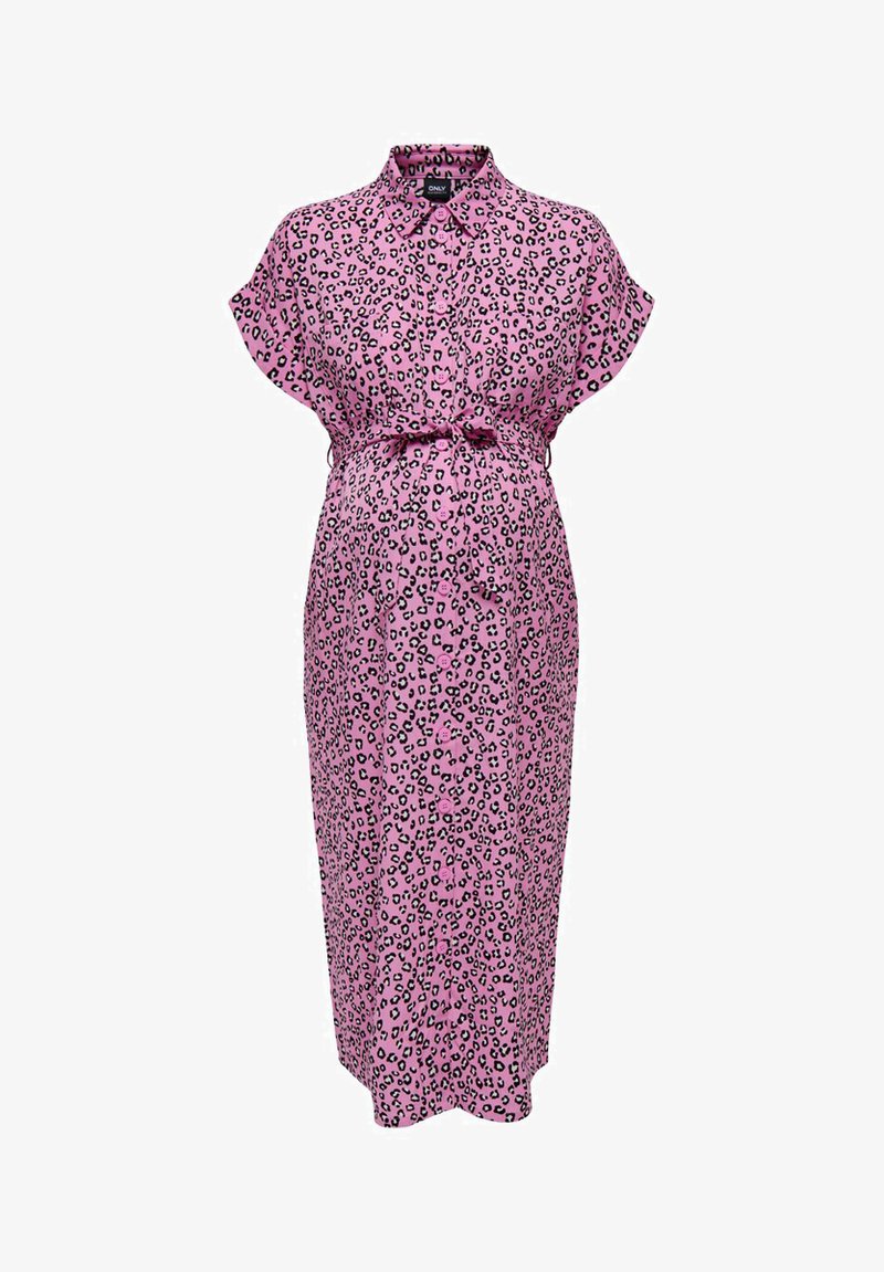 ONLY MATERNITY OLMHANNOVER SHIRT DRESS - Blusenkleid - super pink aop:animal graphic