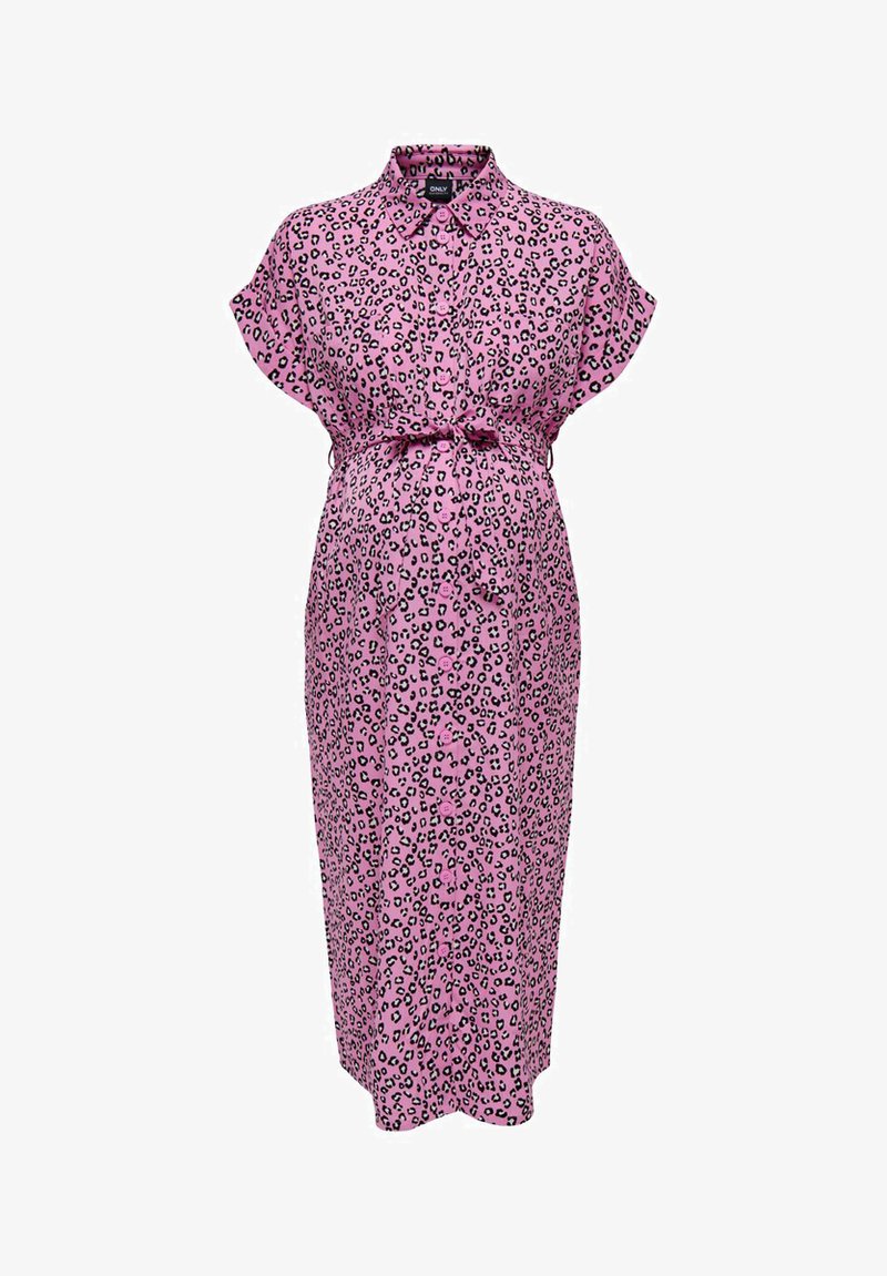 ONLY MATERNITY - OLMHANNOVER  - Rochie tip cămașă - super pink aop:animal graphic, Extindeți