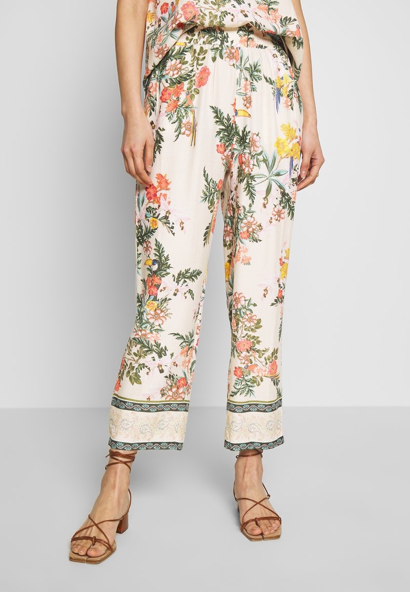 Cream Pantalon classique - multi-coloured