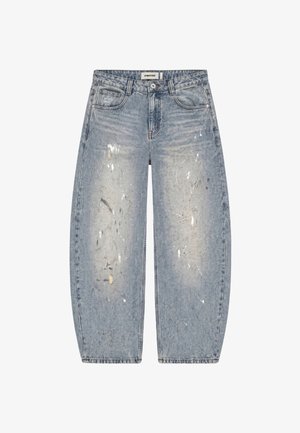 Project Blue, BARREL - Wide Leg - paint splash blue
