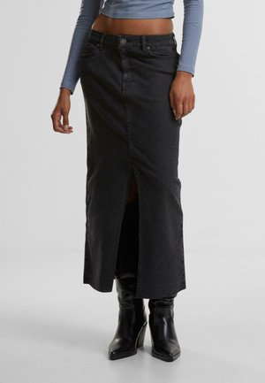 HIGH SLIT - Jupe trapèze - black washed