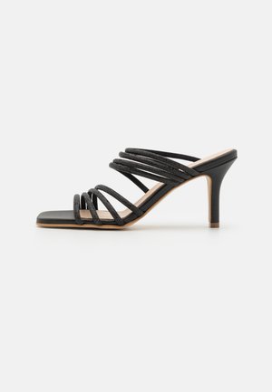 Heeled mules - black