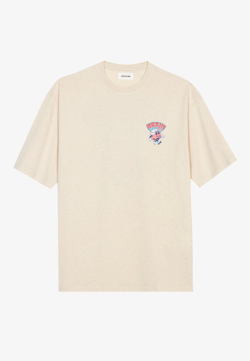 YOURTURN T-shirt print beige YOURTURN T-shirt print beige