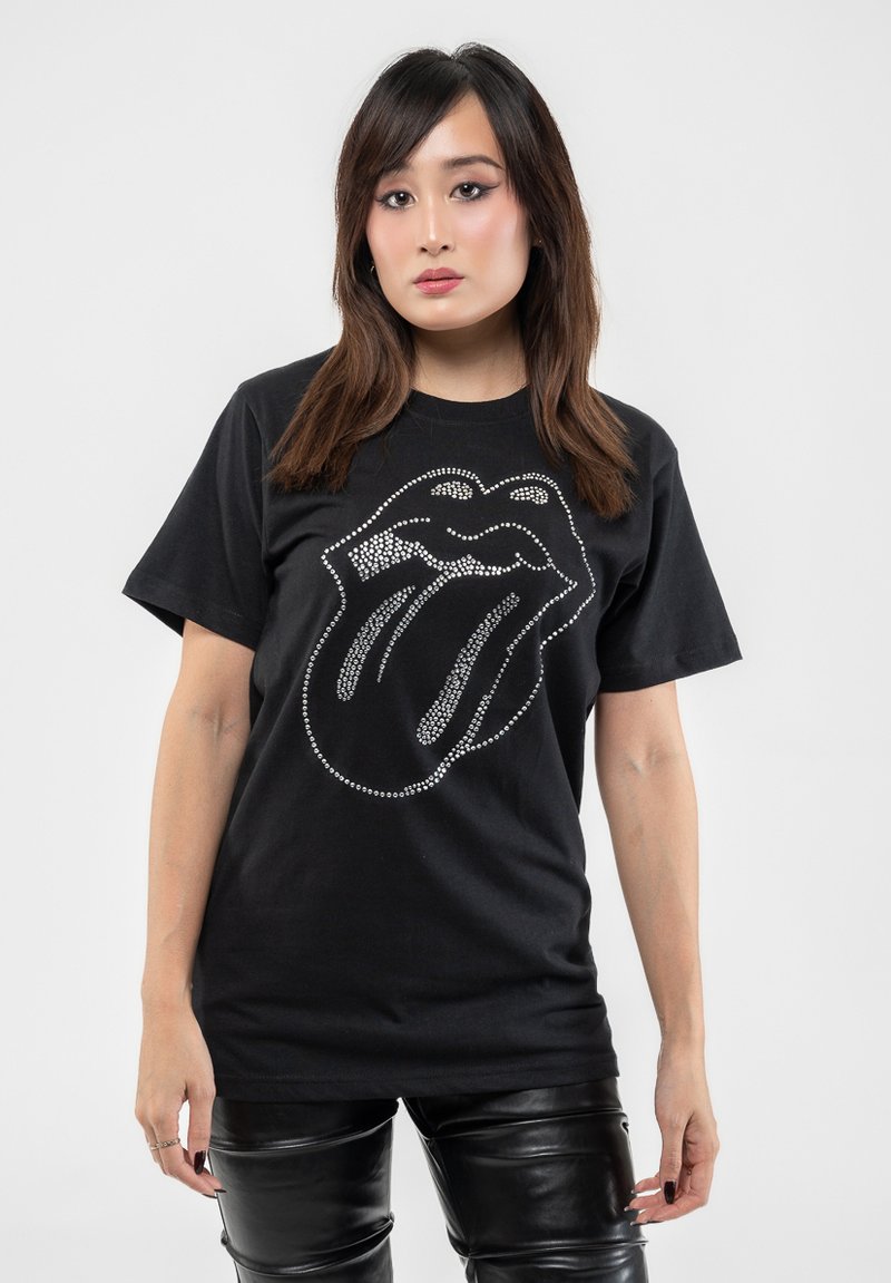Paradiso Clothing THE ROLLING STONES TONGUE DIAMANTE - Print T-shirt - black