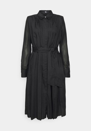 PLEATED DRESS BELT - Blusenkleid - black