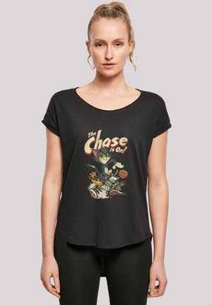 F4NT4STIC LONG CUT TOM AND JERRY TV SERIE THE CHASE IS ON - T-shirts med print - black