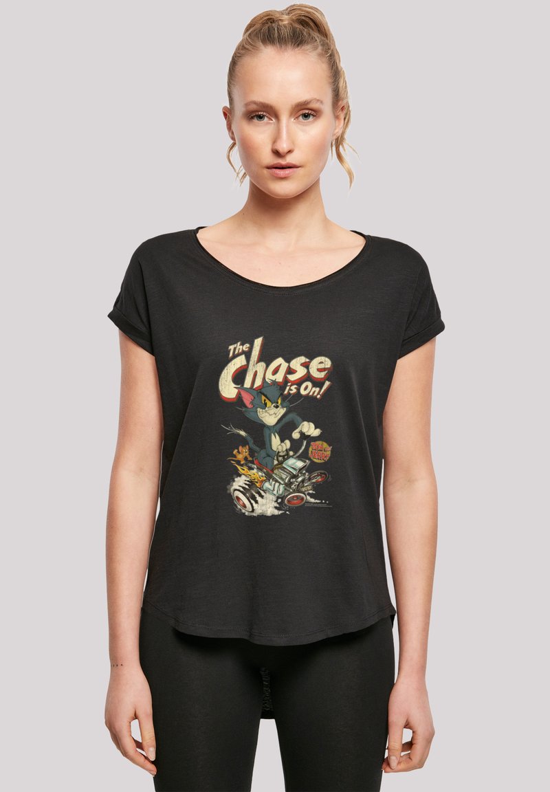 F4NT4STIC LONG CUT TOM AND JERRY TV SERIE THE CHASE IS ON - T-shirts med print - black