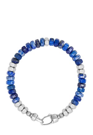 HEXAGON BEADED BRACELET WITH BLUE LAPIS AND SILVER - Bracelet - blue