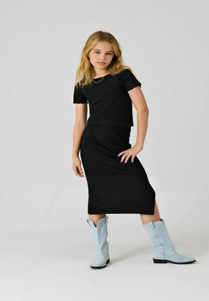 ONLY GIRLS KOGNELLA LONG SIDE SLIT  - Maxirock - black