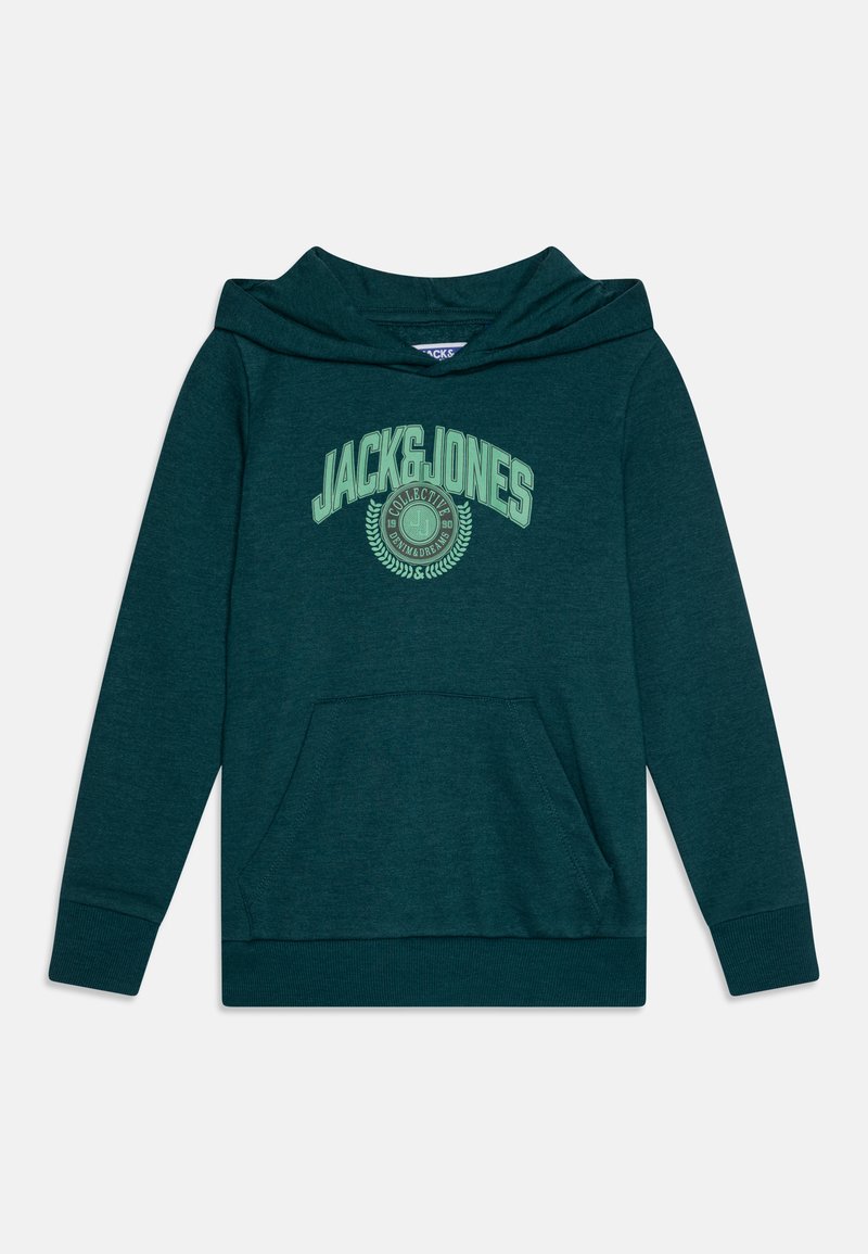 Jack & Jones Junior JJKAM VARSITY BRANDING HOOD - Jersey con capucha - deep teal