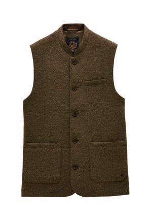 REGULAR FIT - TWEED GILET - Weste - brown