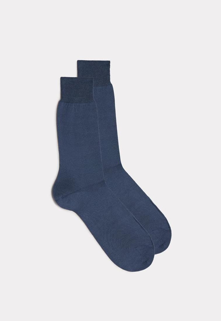 IUMAN Intimissimi Uomo KURZE AUS MERCERISIERTER - Strømper - blu avio