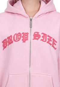 Dropsize LOGO ZIP - Mikina s kapucí - pink