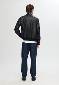 Selected Homme SLHDEON JACKET - Chaqueta de cuero - black