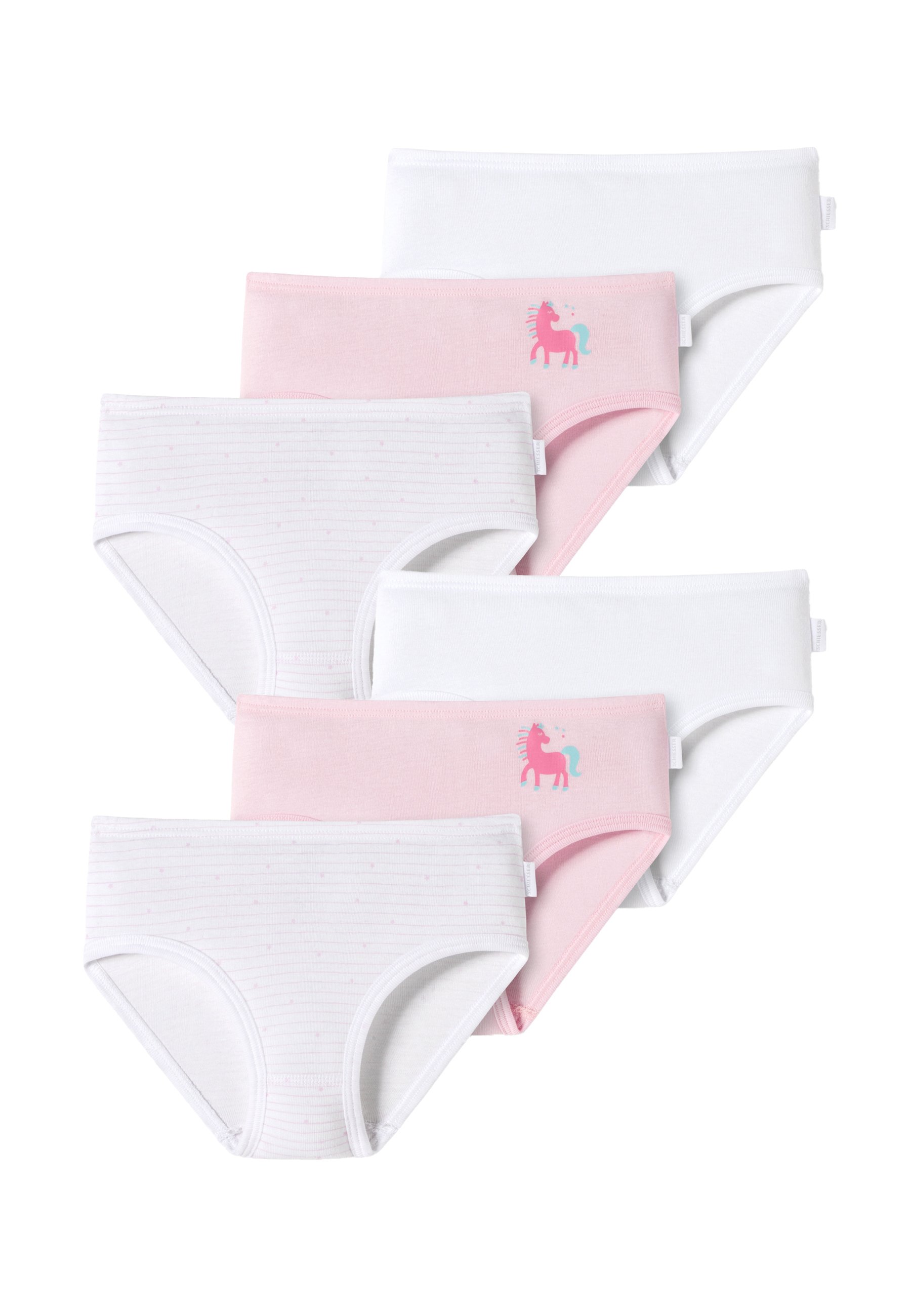 Schiesser 6-PACK Slip rosa weiss/blanc