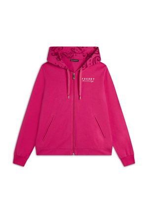 Freddy LEGGERA CON CAPPUCCIO E DETTAGLI - Sudadera con cremallera - beetrootpurple aop ikatfuchsia