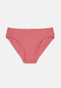 Pamut keverékből készült, bikini stílusú bugyi, puha rózsaszín színben. Simított derékpánttal és elasztikus lábnyílásokkal a kényelem és a megfelelő illeszkedés érdekében.