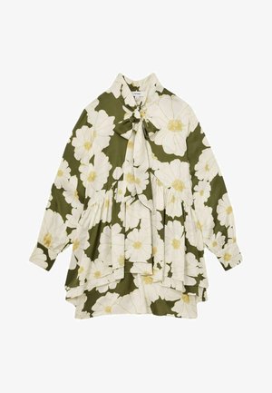 Reiss REGULAR FIT - NEVA FLORAL TIE-NECK SWING - Marškininė suknelė - ivory green