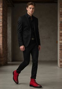 VENEZIA ANKLE BOOTS - Snørestøvletter - red