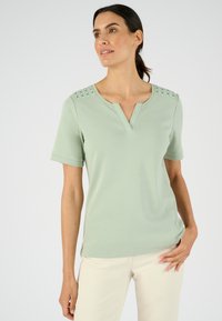 Damart COL TUNISIEN - T-shirt print - vert jade