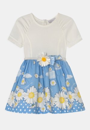 ABITO CON CINTURA MARGHERITE - Jerseykjole - panna/celeste