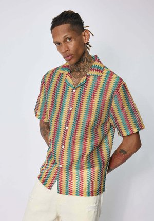 FRILIVIN, CHEMISE COL CUBAIN MOTIF ZIGZAG - Chemise - vert